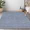 Homeroots 8' X 10' Navy Blue And Ivory Geometric Washable Indoor Outdoor Area Rug 595664 - alternate 4
