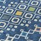 Homeroots 8' Navy Blue Ivory And Peach Round Geometric Washable Indoor Outdoor Area Rug 612204 - alternate 4