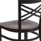 Flash Furniture Black ''X'' Back Metal Restaurant Chair, Walnut Wood Seat, PK2 2-XU-6FOBXBK-WALW-GG - alternate 3