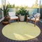 Homeroots 8' Yellow And Ivory Round Abstract Washable Indoor Outdoor Area Rug 599774 - alternate 5