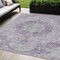 Homeroots 5' X 8' Purple Floral Medallion Washable Indoor Outdoor Area Rug 607921 - alternate 1