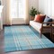 Homeroots 9' X 12' Teal Blue Gray And Brown Plaid Washable Indoor Outdoor Area Rug 596367 - alternate 4