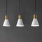 Jonathan Y Apollo 33.5" 3-Light Mid-Century Modern Iron Adjustable Linear LED Pendant, White/Brass Gold JYL6134B - alternate 3