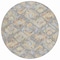 Homeroots 8' Gray And Brown Round Geometric Washable Indoor Outdoor Area Rug 609144 - alternate 6