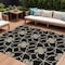 Homeroots 8' X 10' Black And Ivory Geometric Washable Indoor Outdoor Area Rug 613407 - alternate 1