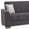Homeroots 90" Gray Chenille Sleeper Sofa And Toss Pillows With Brown Legs 607123 - alternate 4