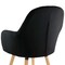 Elama 2 Piece Fabric Tufted Chair in Black with Wooden Legs ELM-793-BLK - alternate 4
