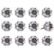Homeroots Set of Twelve Black And White Floral Ceramic Drawer Pull Knobs, 12PK 321661 - alternate 4