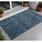 Homeroots 2' X 3' Blue and Black Floral Washable Non Skid Indoor Outdoor Area Rug 564302 - alternate 1