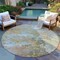 Homeroots 8' Brown Round Abstract Washable Indoor Outdoor Area Rug 607772 - alternate 7
