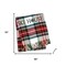 Homeroots 55" X 70" Black Red And White Plaid Cotton Blend Ski House Embroidered Throw Blanket with Fringe 713572 - alternate 4