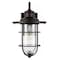 Jonathan Y Westfield 10.5" 1-Light Iron/Seeded Glass Rustic Industrial Cage LED Outdoor Sconce, Oil Rubbed Bronz JYL7604A - alternate 5