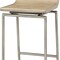 Homeroots 25" Natural and Silver Solid Wood and Iron Low Back Counter Height Bar Chair 605922 - alternate 4