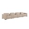 Homeroots 179" Beige Top Grain Leather Reclining Metal USB Sofa 720318 - alternate 4