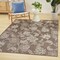 Homeroots 5' X 7' Brown And Ivory Floral Indoor Outdoor Area Rug 552496 - alternate 2