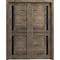 Sartodoors Sliding Closet Bypass Doors 48 x 80in, Veregio 7588 Cognac Oak W/ Black Glass, Sturdy Rails VEREGIO7588DBD-AKA-48 - alternate 3