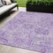 Homeroots 5' X 8' Lavender And Gray Damask Washable Indoor Outdoor Area Rug 603768 - alternate 1