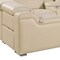 Homeroots Beige Italian Leather Power Reclining U Shaped Eight Piece Corner Sectional With Console 632561 - alternate 3