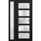 Vdomdoors Front Exterior Prehung FiberGlass Door Frosted Glass / Manux 8002 Matte Black / Sidelight Exterior MANUX8002EXD-BLK-W30+14 x H80-LH - alternate 3
