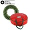 Pure Garden Front Door Wreath and Storage Bag 19.5 in Artificial Boxwood Wreath and Red Zippered Tote 50-150BR - alternate 4