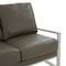 Leisuremod Jefferson Contemporary Faux Leather Loveseat with Silver Frame, Grey JAS53GR-L - alternate 4