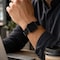 Elegani Canvas Watch Replacement Band Compatible with Apple Watch 45mm, Black CVSP-BLK-45mm - alternate 1