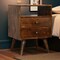 Homeroots 24" Brown Solid Wood Square Two Drawer Nightstand 651576 - alternate 3