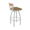Holland Bar Stool Co Revelle 36in Swivel Extra Tall Bar Stool, Anodized Nickel Finish, Medium Back, Canter Saddle Seat 881 - alternate 5