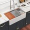 Wrightmaster 33" Apron-Front Single Bowl White Ceramic Workstation Kitchen Sink w/ Bottom Grids and Drying Rack ZOR-AWS332010JTDG - alternate 3
