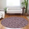Homeroots 8' Merlot Mauve And Ivory Round Floral Washable Indoor Outdoor Area Rug 581902 - alternate 2