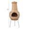 Vintiquewise Outdoor Clay Chiminea Fireplace Sun Design Wood Burning Fire Pit with Metal Stand, Terra Cotta QI004631.TC - alternate 2