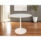Homeroots 36" White Rounded Marble And Iron Pedestal Base Dining Table 517850 - alternate 3
