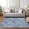 Homeroots 3' X 5' Navy Blue And Ivory Geometric Washable Indoor Outdoor Area Rug 594575 - alternate 4