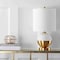 Jonathan Y Carr 23.5" Ceramic/Metal LED Table Lamp, White/Brass JYL5005A - alternate 2