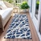 Homeroots 8' Runner Blue and White Abstract Washable Non Skid Indoor Outdoor Runner Rug 559632 - alternate 5