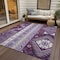 Homeroots 8' X 10' Purple Lavender And Ivory Aztec Washable Indoor Outdoor Area Rug 598499 - alternate 4