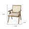 Homeroots 22" Beige and Natural Linen and Solid Wood Arm Chair 606010 - alternate 2