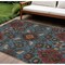 Homeroots 10' X 14' Denim Blue Brick Red And Brown Oriental Washable Indoor Outdoor Area Rug 597685 - alternate 1