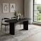 Homeroots 67" Black Solid Wood Double Pedestal Base Oval Dining Table 721142 - alternate 3