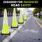 Traffic Kontrol 36in Traffic Safety Cone - 10 Lbs - Lime - 6in+4in Hi Intensity Reflective Collars - 3PK TKTC-36-10-LM-2C-3 - alternate 5