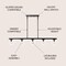 Jonathan Y Luca Parisian 45.5" 5-Light Modern Glam Iron Globe Linear LED Pendant, Black/Clear JYL7572B - alternate 4