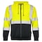 Dome75 Full-zip Hoodie, ANSI/ISEA 107-2020 Class 3, Polyester, HiVis Yellow/Black Bottom, LG DHZ1632 - alternate 3