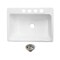 Kingston Brass 36" Cast Iron Single Bowl Undermount Kitchen Sink, 4-Hole with Strainer, White/Polished Chrome KGCKUS3622111 - alternate 1