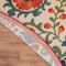 Homeroots 5' Red Gold Teal Blue And Green Round Floral Indoor Outdoor Area Rug 548148 - alternate 4