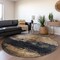 Homeroots 8' Charcoal Tan And Beige Round Abstract Washable Indoor Outdoor Area Rug 606094 - alternate 4