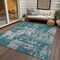 Homeroots 9' X 12' Teal Blue Gray And Ivory Abstract Washable Indoor Outdoor Area Rug 598002 - alternate 4
