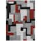 Homeroots 5' X 8' Gray Ivory And Red Geometric Washable Indoor Outdoor Area Rug 613212 - alternate 5