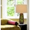 Homeroots 29" Brown Ceramic Cylinder Table Lamp With Tan Empire Shade 524773 - alternate 2