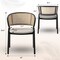 Leisuremod Ervilla Dining Arm Chair with Wicker Back and Leather Seat in Beige EC20BG-L - alternate 6
