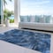 Homeroots 9' X 12' Navy Blue And Sky Blue Abstract Washable Indoor Outdoor Area Rug 587126 - alternate 6